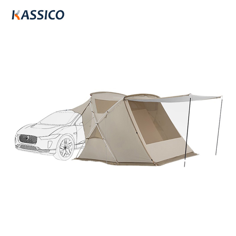 Vehicle-Attached Tailgate Shelter with Screen Room