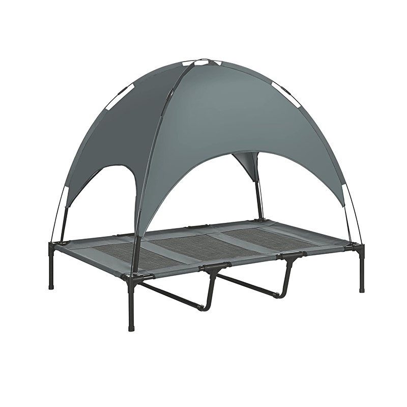 Foldable Raised Pet Bed Dog Cot With Removable Canopy