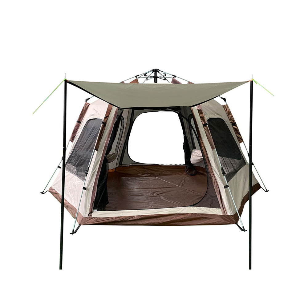 Outdoor Hexagonal Family Camping Tent - Sunscreen, Quick Opening, Large Space