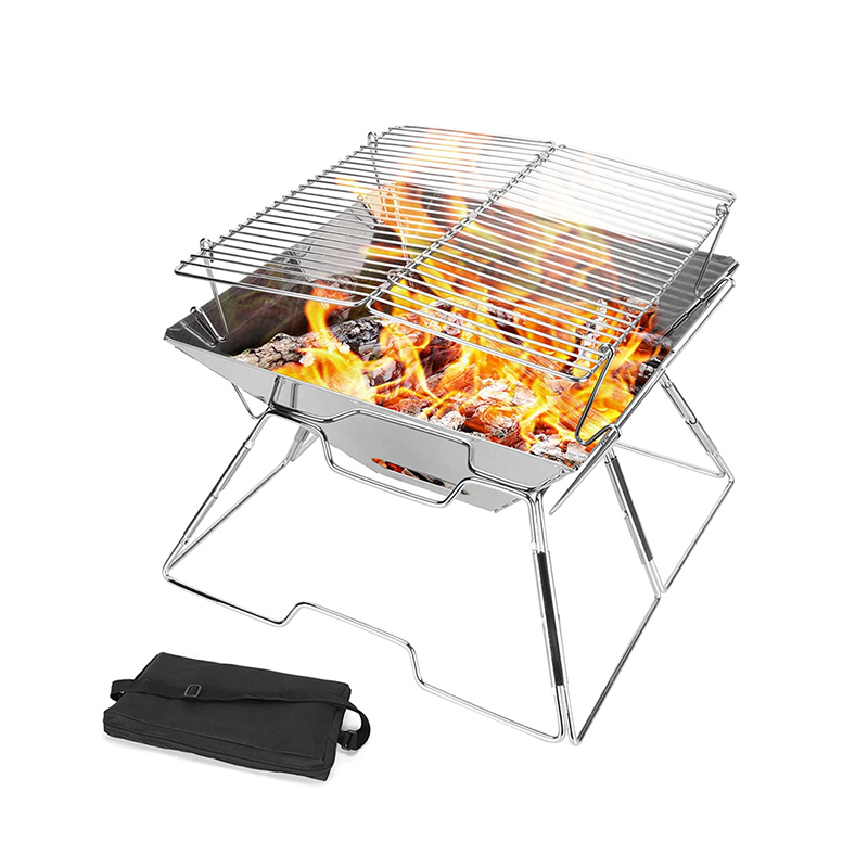 Oudoor Camping Fire Pit | Folding Campfire BBQ Grill
