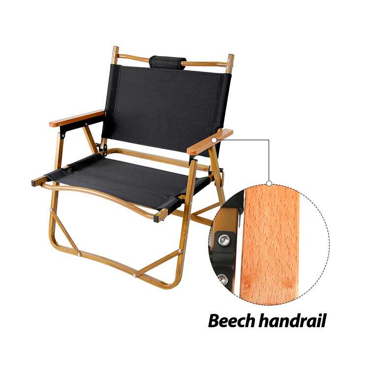 Portable Wood Grain Aluminum Frame Folding Camping Chair