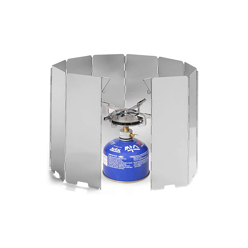 Aluminum Camping Stove Windshield with Carrying Bag