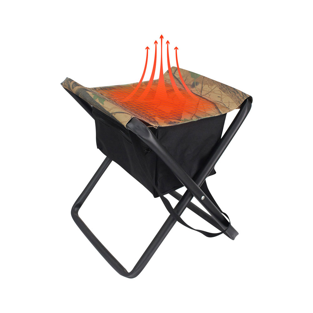 Portable Heated Folding Camping & Fishing Stool