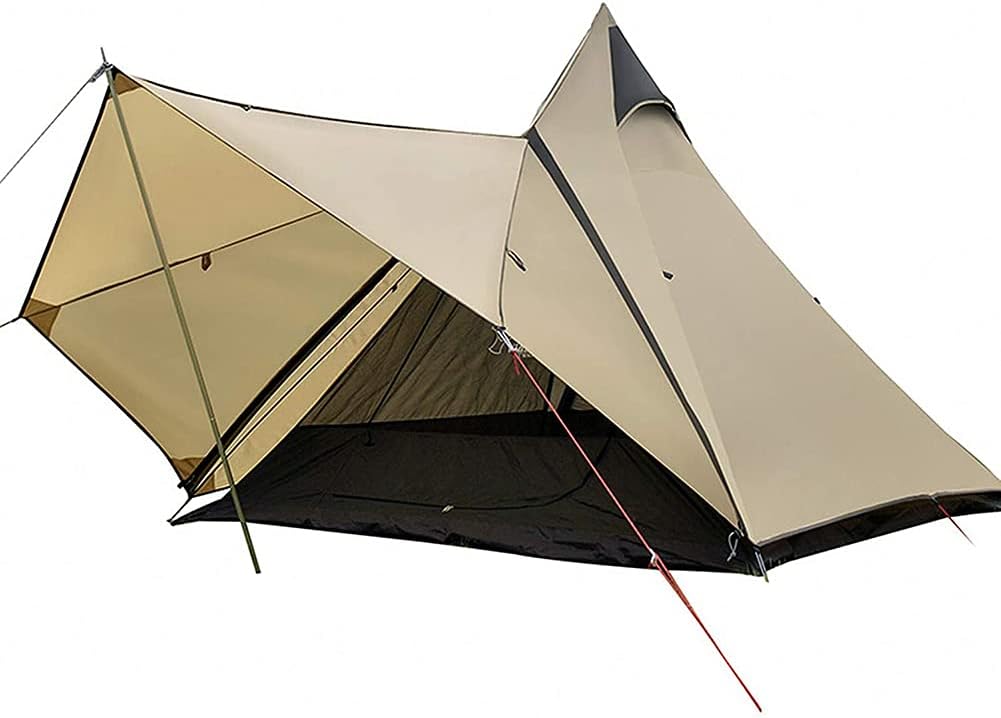 Camping Pyramid Indian Tipi Tent - Sunscreen Shelter, Double Layers, 4 Season